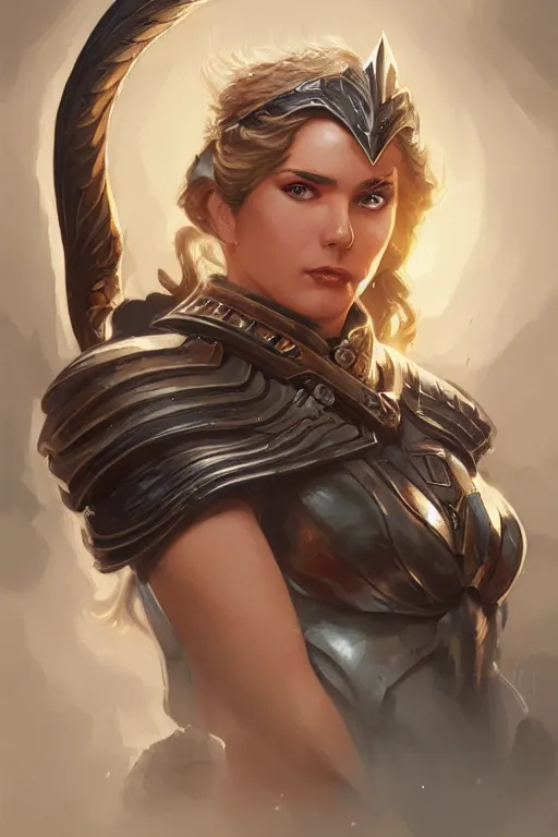 Image similar to amazon valkyrie athena, d & d, fantasy, portrait, highly detailed, headshot, digital painting, trending on artstation, concept art, sharp focus, illustration, art by artgerm and greg rutkowski and magali villeneuve