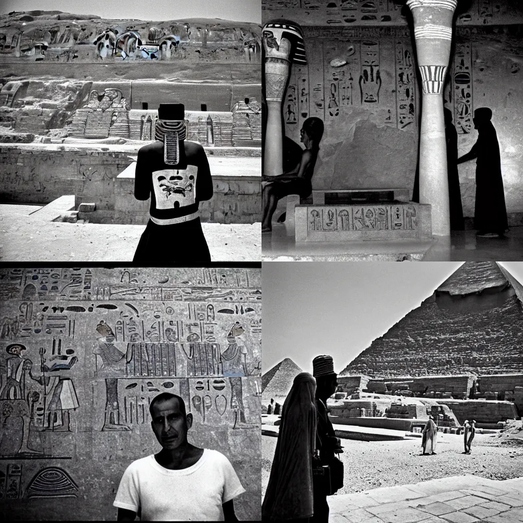 Prompt: Egypt, 1958. At the tomb of Ramses II. Photo by Elliott Erwitt / Magnum.