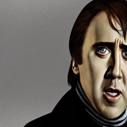 Prompt: a film poster of nicolas cage in harry potter, photorealism, film grain,