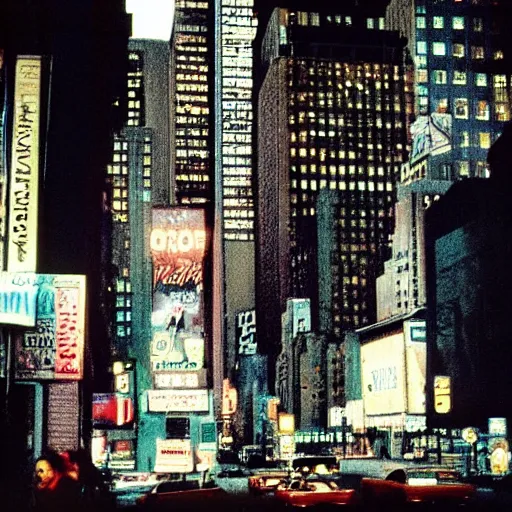 Image similar to Beautiful colored-photo cameraphone 1988 soft Photograph of New York city a night