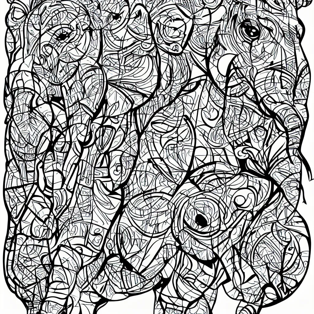 Image similar to cubist style vector elephant art