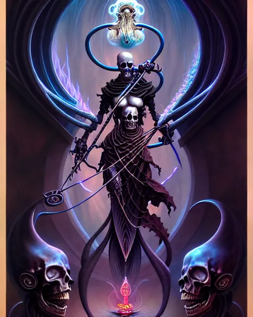 Image similar to death the tarot card, fantasy character portrait made of fractals, ultra realistic, wide angle, intricate details, the fifth element artifacts, highly detailed by peter mohrbacher, hajime sorayama, wayne barlowe, boris vallejo, aaron horkey, gaston bussiere, craig mullins