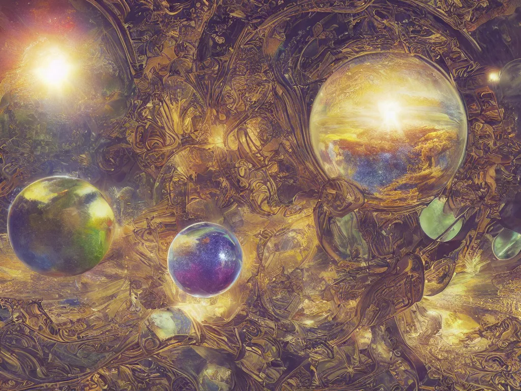 Prompt: 3 d render, sunlight study, the universe is a spheroid region 7 0 5 meters in diameter, sunlight study, art nouveau, 3 d render, by jan davidz de heem and ( ( hans zatzka ) ) and ( ( ( ( ( lisa frank ) ) ) ) ), 8 k, sharp focus