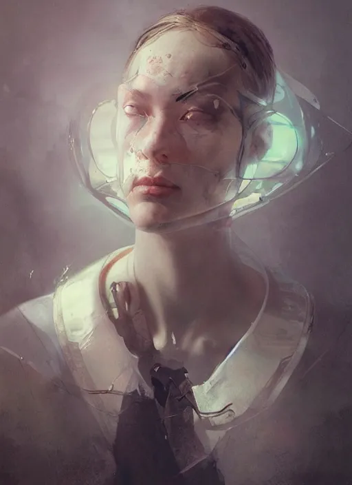 Prompt: lower cortical layers operating over continuous parameters, photorealistic portrait by michael komarck, greg rutkowski, victo ngai, artgerm, willem claesz heda, karol bak and j. dickenson