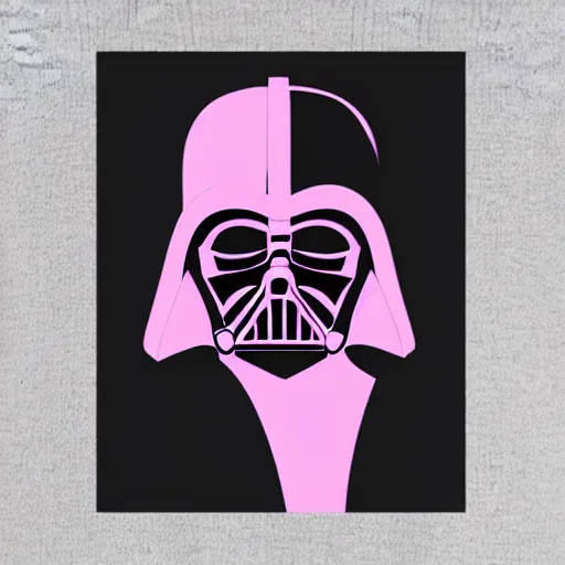 Image similar to darth vader in pink colors