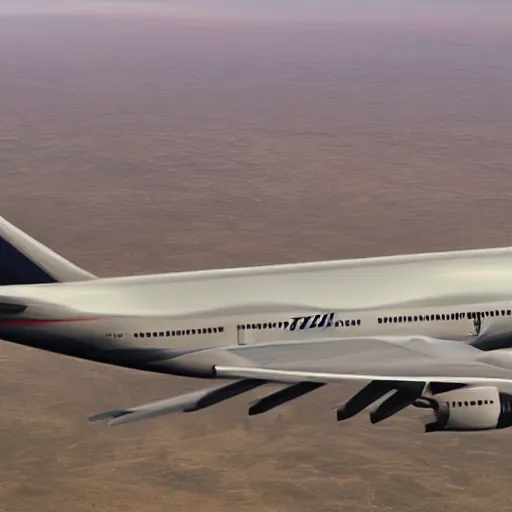 Image similar to boeing 7 4 7 airliner, matte painting, realistic, very detailed, high quality