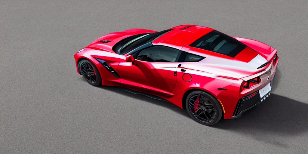 Image similar to chevrolet corvette stingray coupe z 5 1 2 lt, in red and white