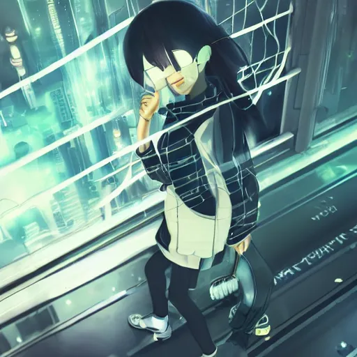 Prompt: Frequency indie album cover, luxury advertisement, yellow filter, white and gray colors. Clean and detailed post-cyberpunk sci-fi close-up schoolgirl in asian city in style of cytus and deemo, blue flame, relaxing, calm and mysterious vibes, by Tsutomu Nihei, by Yoshitoshi ABe, by Ilya Kuvshinov, by Greg Tocchini, nier:automata, set in half-life 2, Matrix, GITS, Blade Runner, Neotokyo Source, Syndicate(2012), dynamic composition, beautiful with eerie vibes, very inspirational, very stylish, with gradients, surrealistic, dystopia, postapocalyptic vibes, depth of field, mist, rich cinematic atmosphere, perfect digital art, mystical journey in strange world, beautiful dramatic dark moody tones and studio lighting, shadows, bastion game, arthouse