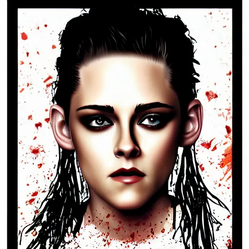 Image similar to portrait of Kristen Stewart, digital art by Michael C Hayes 4k, 8k, HD