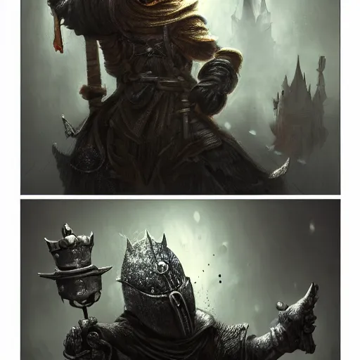 Image similar to Mickey mouse as a dark souls boss by Dariusz Zawadzki