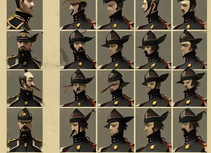 Image similar to 1 8 5 5 british crimean war soldier, character face study, multiple angles, directions and moods. faces only, concept art finely detailed perfect art, painted by greg rutkowski makoto shinkai takashi takeuchi studio ghibli, pinterest, cevagraf comics