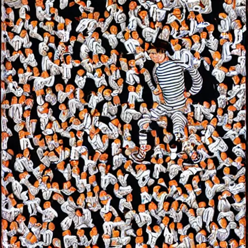 Image similar to wheres waldo by mc escher