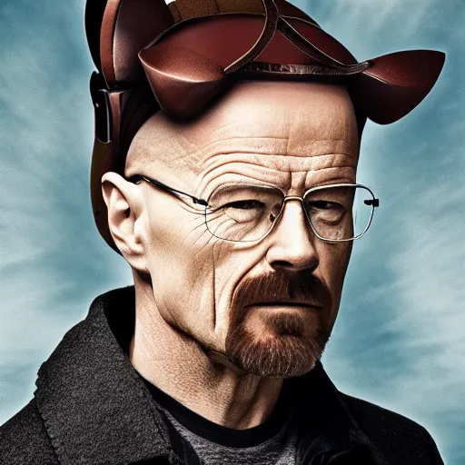 Prompt: Walter White wearing cat ears