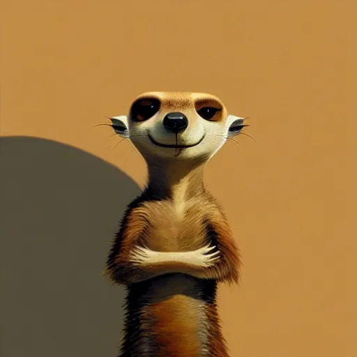 Image similar to goro fujita ilustration a beautiful meerkat by goro fujita, painting by goro fujita, sharp focus, highly detailed, artstation