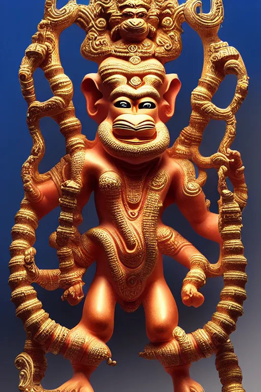 Image similar to high quality 3 d baroque biomorphic hanuman! buildings in mumbai!!, highly detailed, cinematic smooth, berenice abbott & john j. park, dramatic morning light, very wide shot, high angle, uhd 8 k, sharp focus