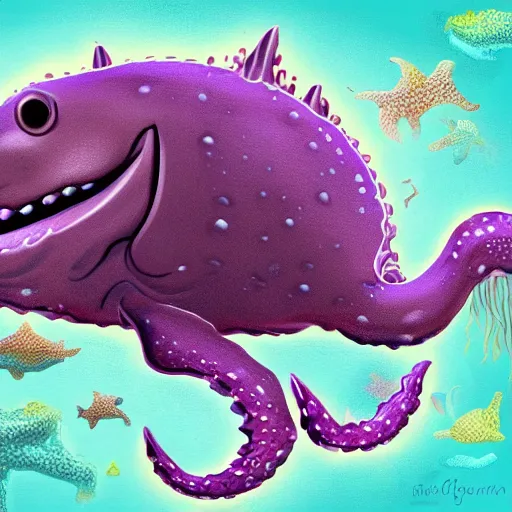 Image similar to Ocean Giant Creature Bloop, digital art