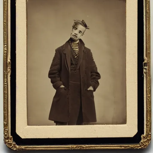 Image similar to 1905 year, sepia, studio photo of actor Evgeniy Shwartz as young Felix Youssoupoff wearing a rich furcoat and a pearl earring, longshot