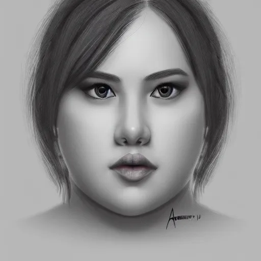 Prompt: portrait of a chonky young woman as drawn by eric anthony johnson ericanthonyj artstation 8 k