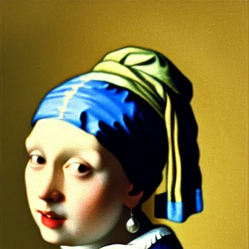 Image similar to girl with a pear earring by vermeer