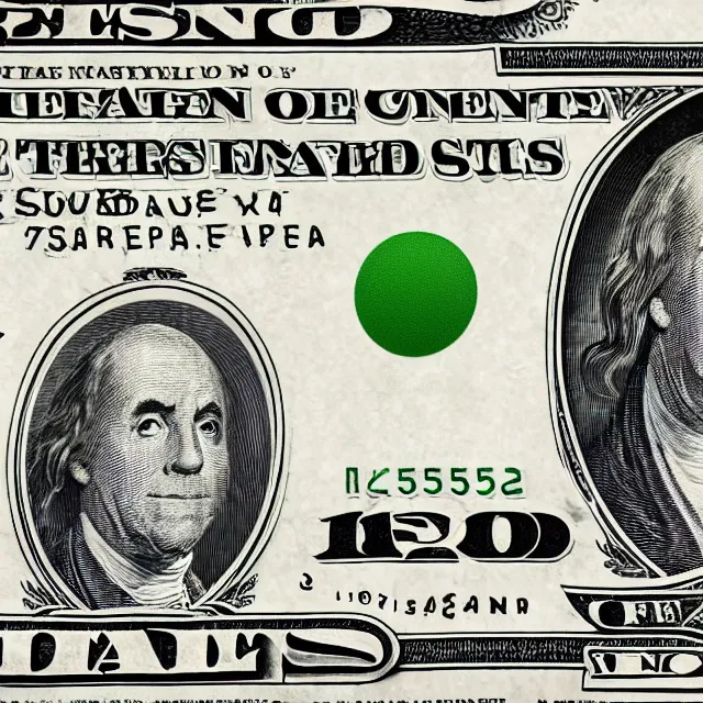Prompt: one dollar bill with an emoji face, photograph