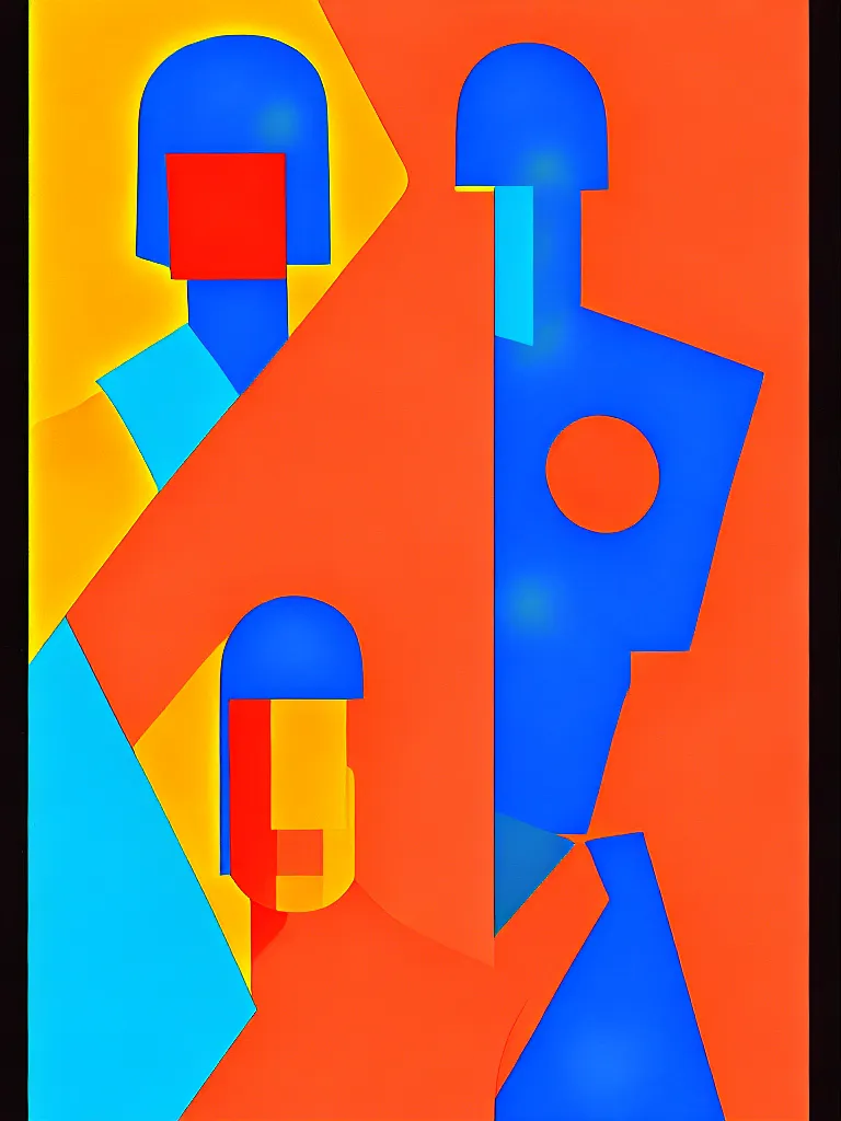 Image similar to painting by kazimir malevitch suprematism moebius comics + realistic face in the middle, procreate 2 0 2 2