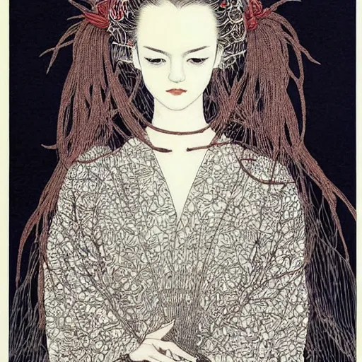 Image similar to intricate detailed portrait of emma stone by takato yamamoto