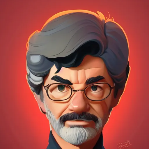 Image similar to face icon stylized minimalist george lucas, loftis, cory behance hd by jesper ejsing, by rhads, makoto shinkai and lois van baarle, ilya kuvshinov, rossdraws global illumination