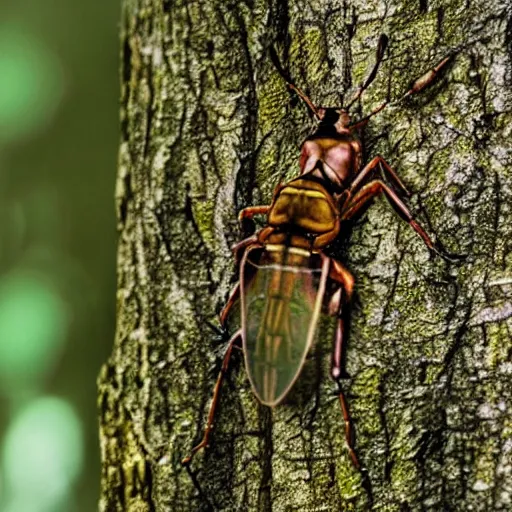 Image similar to closeup photo of human mutation into an anthropomorphic insect, in the forest. physiological transformation ; hybrid creature. highly - detailed ; photorealistic.