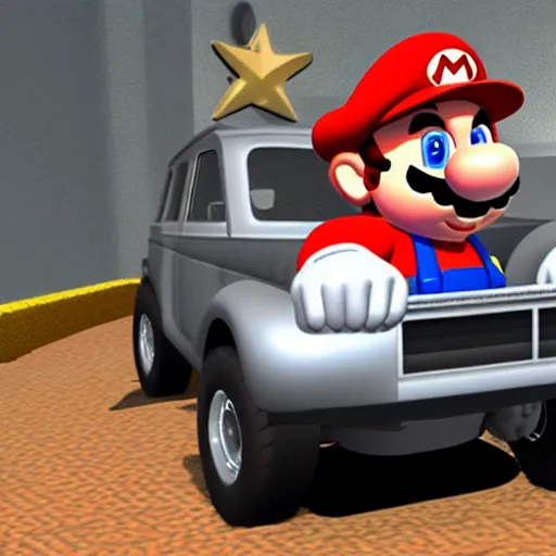 Image similar to Render of a SUV in Super Mario 64