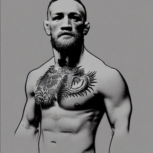 Prompt: sketch of conor mcgregor, epic