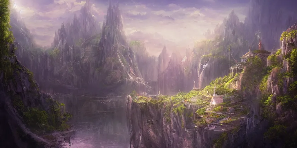 Image similar to citadel, celestia, eden, river, fantasy artwork, award winning, very very very very very very very beautiful scenery, artstation