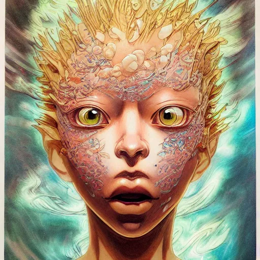 Image similar to prompt : portrait soft light painted by james jean and katsuhiro otomo, magical eyes, inspired by evangeleon anime, smooth face feature, intricate oil painting, high detail illustration, sharp high detail, manga and anime 1 9 9 0