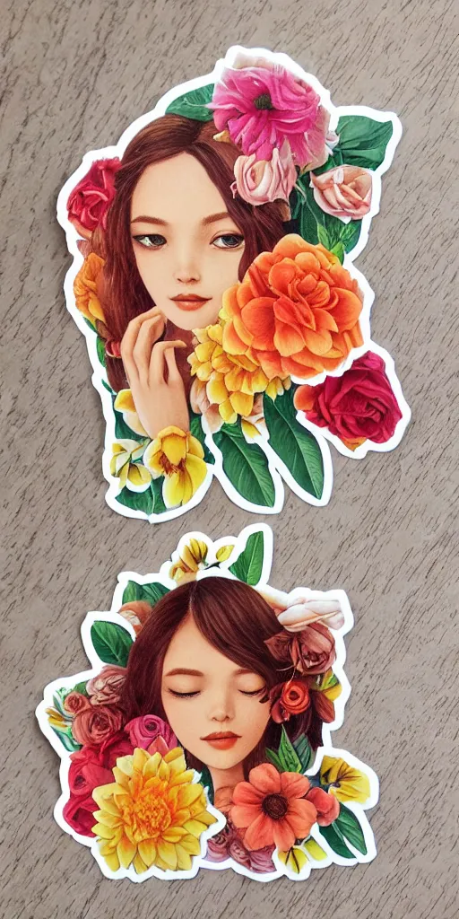 Prompt: beautiful flower, by tran nguyen, warm colors, cozy, sticker, sprite sheet