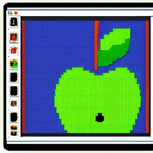 Prompt: a apple pixel art