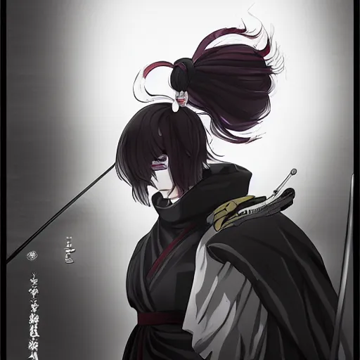 Prompt: sui ishida art manga, female samurai, symatrical, dark atmospheric lighting, volumetrics, manga style, artstation, symetric, lineart