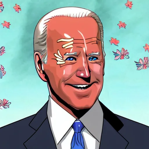 Image similar to joe biden as anime girl anime style, high detail, anatomically correct,