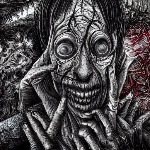 Prompt: greatest transfer of wealth to the rich in history scariest horror nightmare by junji ito and horiyoshi iii, digital art, deepdream cosmic, 3 d high definition, trending on artstation, photorealistic, high resolution, 8 k, octane, hyper detailed, trending on deviantart highly detailed and intricate, sharp focus, photography, unreal engine