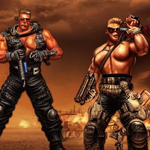 Prompt: duke nukem, mad max