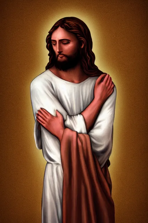 Prompt: jesus facepalm, digital art