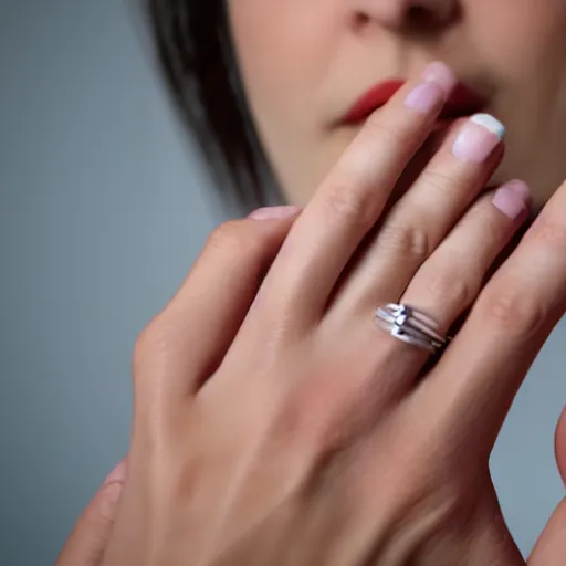 Image similar to a normal female hand with five fingers and ring hold joint, a cigarette between the middle and index fingers, a cigarette, smoke