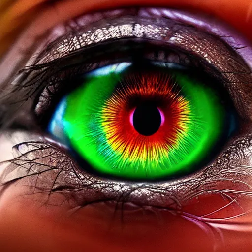 Image similar to Translucent multicolored eyes, reflections, wall of eyes, hd photograph