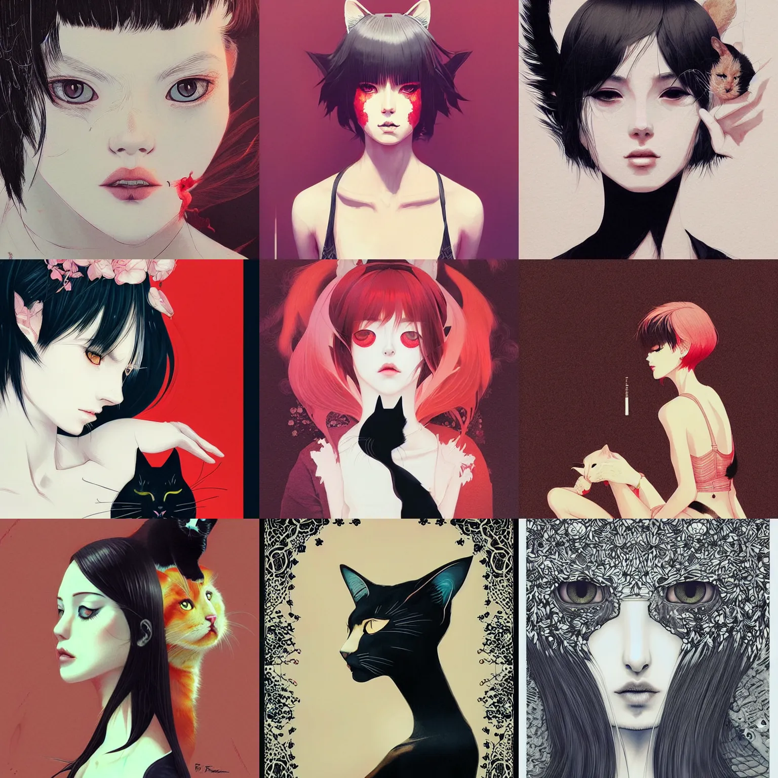 Prompt: woman and cat, intricate details by ross tran, conrad roset, takato yomamoto, ilya kuvshinov