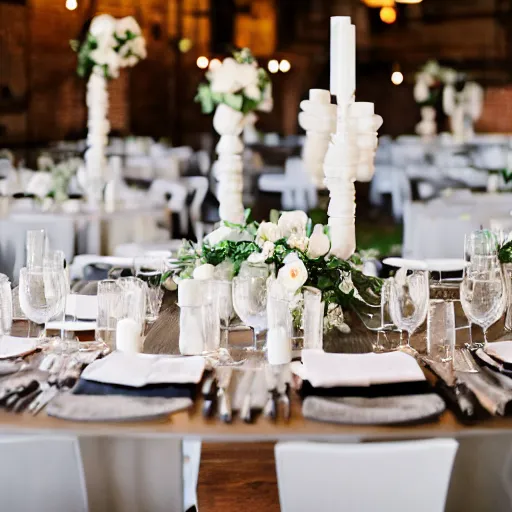 Image similar to industrial rustic ultra modern minimalist wedding centerpieces