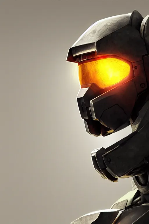 Image similar to robot ninja mask helmet halo master chief radiating a glowing aura global illumination ray tracing hdr fanart arstation by ian pesty and katarzyna da „ bek - chmiel