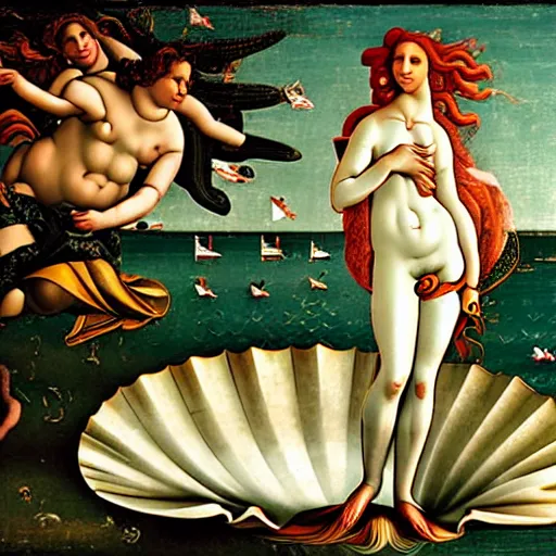 Image similar to a photograph inspired by birth of venus by boticelli