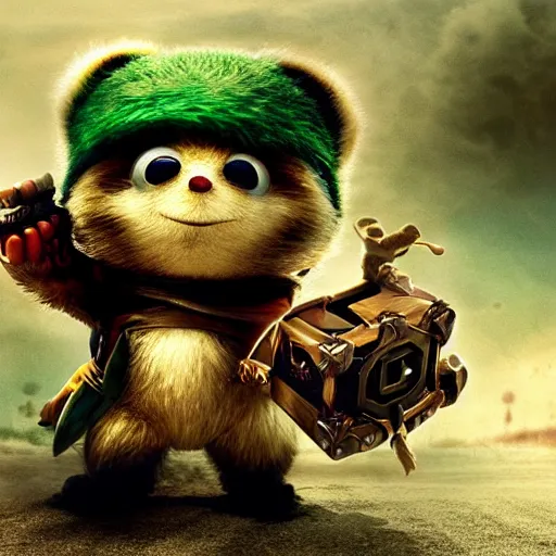 Image similar to Teemo the League of Legends champion, in a movie directed by Christopher Nolan, movie still frame, promo image, Imax 70mm