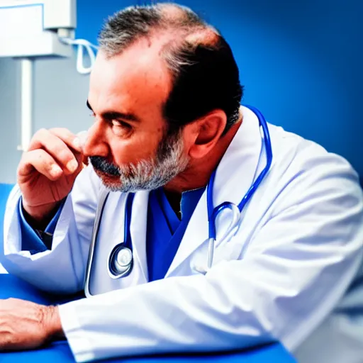 Image similar to Photographic portrait of Dr Mario giving medical advice