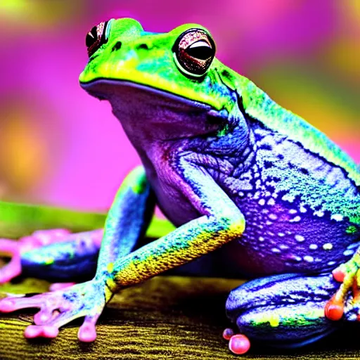 Image similar to Frog Lady photograph sharp focus colorful realistic