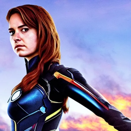 Image similar to A still of Shailene Woodley as Black Widow in Iron Man 2 (2010), close-up