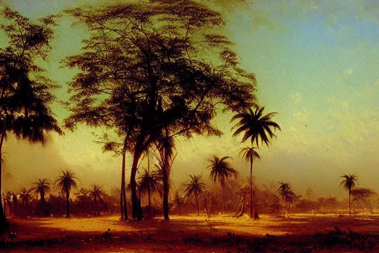 Prompt: oil painting of a kinshasa by albert bierstadt
